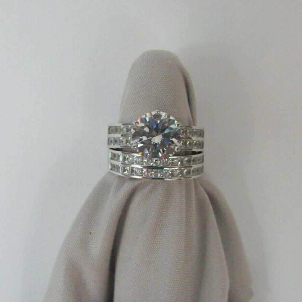 Bella Luce 9.25ctw Rhodium Over .925 Sterling Silver Ring With Band Size 8 EUC - Picture 5 of 9